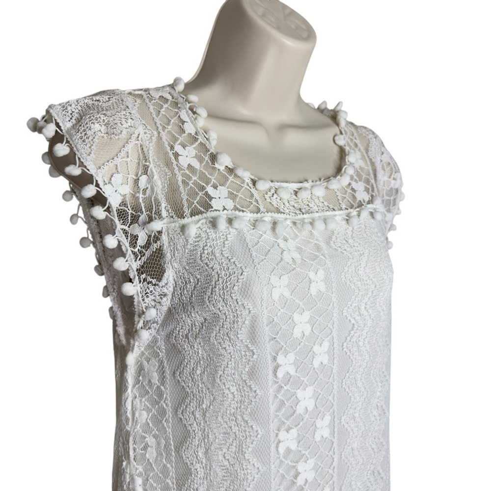 Gamiss Women’s White Floral Lace‎ Sleeveless Dress Size XL - Picture 3 of 10